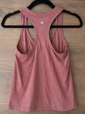 Lululemon Racerback Athletic Tank Top Heathered Mauve Pink Size 10